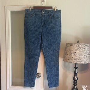#C201-Box 14 H by Halston Snake Print Skinny Jeans (14)